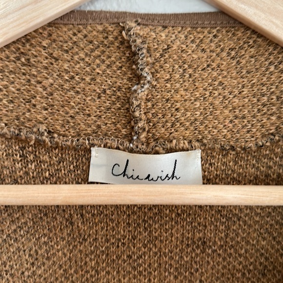 CHICWISH Just Knitted Open Coat in Brown 3/4 Sleeve - Picture 2 of 6